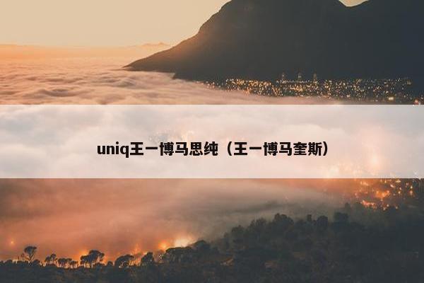 uniq王一博马思纯（王一博马奎斯）