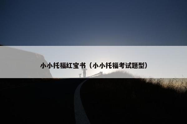 小小托福红宝书（小小托福考试题型）