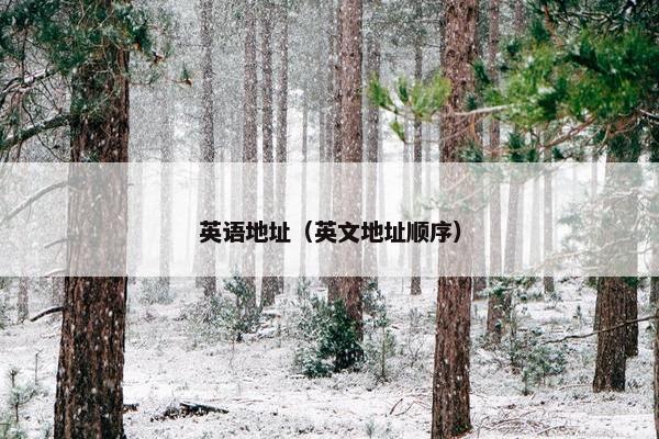 英语地址（英文地址顺序）