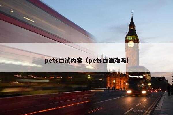 pets口试内容（pets口语难吗）
