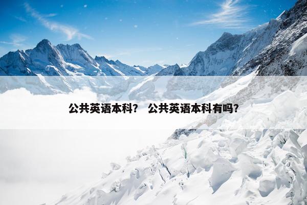 公共英语本科？ 公共英语本科有吗？