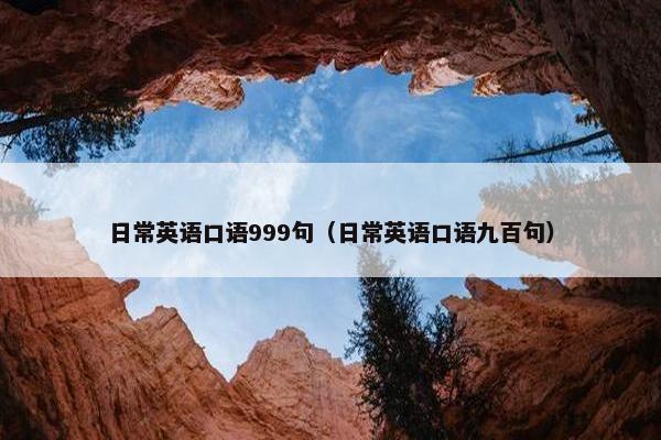 日常英语口语999句（日常英语口语九百句）