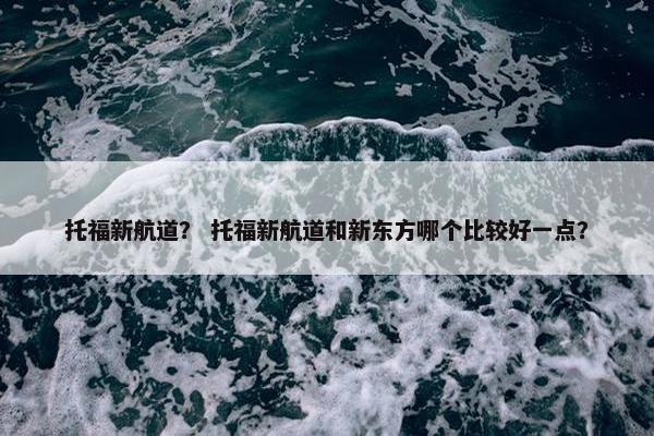 托福新航道？ 托福新航道和新东方哪个比较好一点？