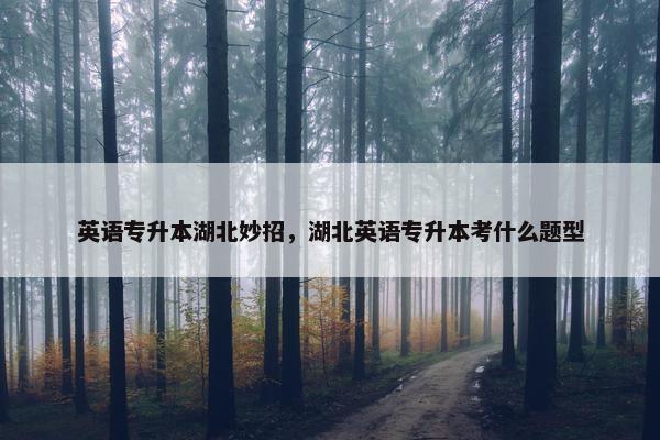 英语专升本湖北妙招，湖北英语专升本考什么题型