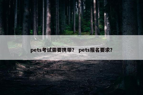 pets考试需要携带？ pets报名要求？