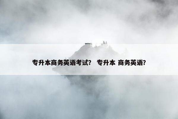 专升本商务英语考试？ 专升本 商务英语？