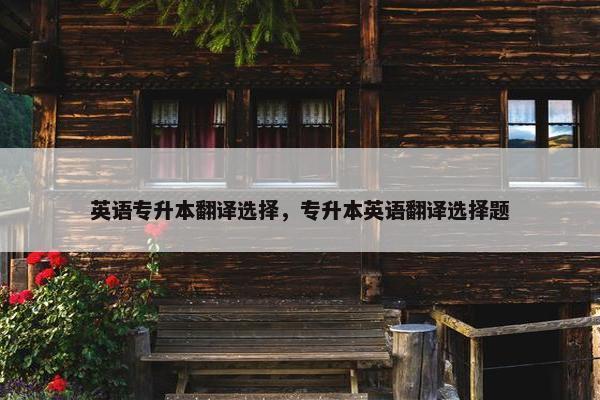 英语专升本翻译选择，专升本英语翻译选择题