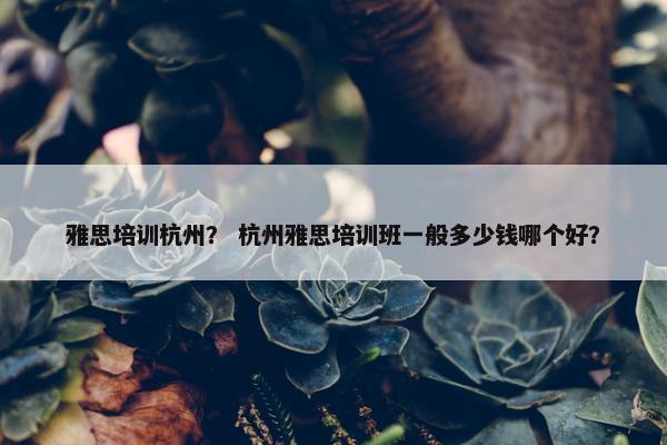 雅思培训杭州？ 杭州雅思培训班一般多少钱哪个好？