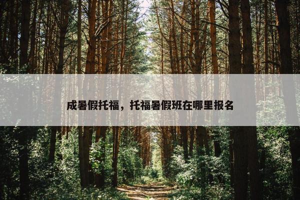 成暑假托福，托福暑假班在哪里报名