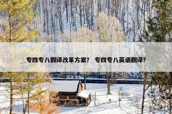 专四专八翻译改革方案？ 专四专八英语翻译？