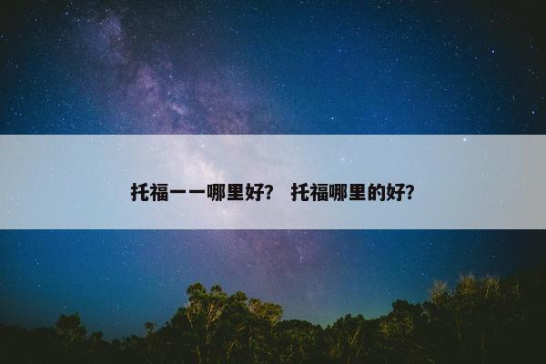 托福一一哪里好？ 托福哪里的好？