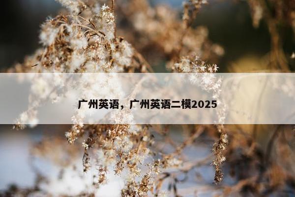 广州英语，广州英语二模2025