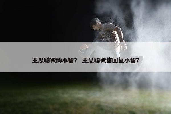 王思聪微博小智？ 王思聪微信回复小智？