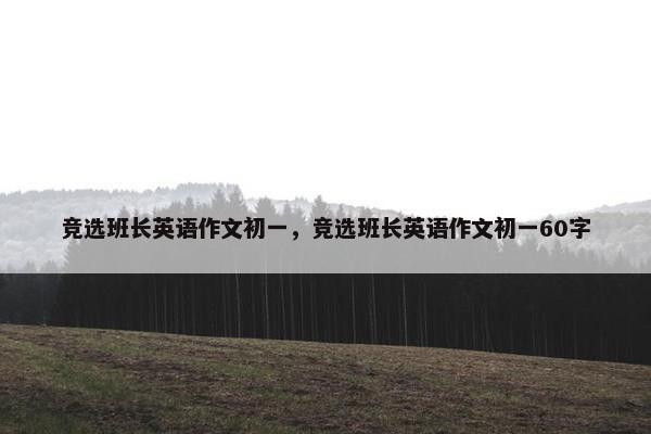 竞选班长英语作文初一，竞选班长英语作文初一60字