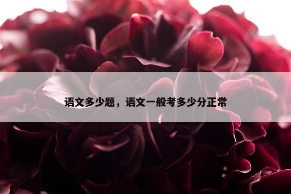 语文多少题，语文一般考多少分正常