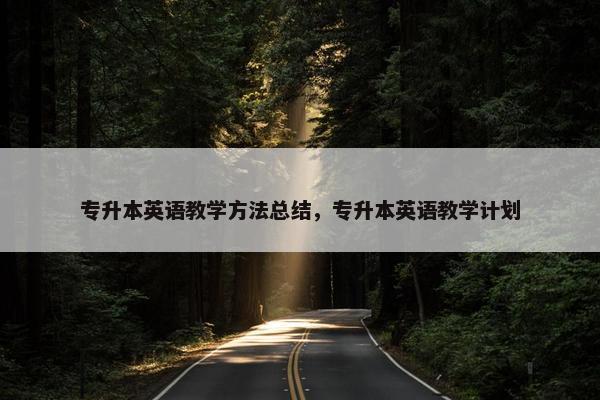 专升本英语教学方法总结，专升本英语教学计划