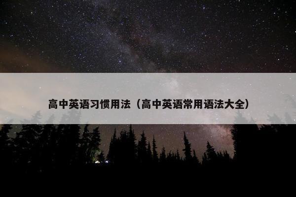 高中英语习惯用法（高中英语常用语法大全）