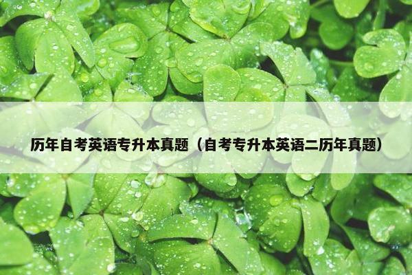 历年自考英语专升本真题（自考专升本英语二历年真题）