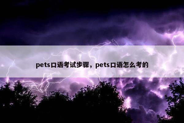 pets口语考试步骤，pets口语怎么考的