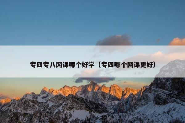 专四专八网课哪个好学（专四哪个网课更好）