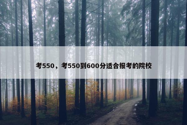 考550，考550到600分适合报考的院校