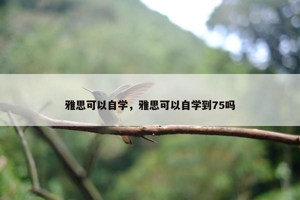 雅思可以自学，雅思可以自学到75吗
