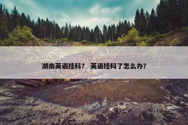 湖南英语挂科？ 英语挂科了怎么办？