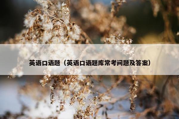 英语口语题（英语口语题库常考问题及答案）