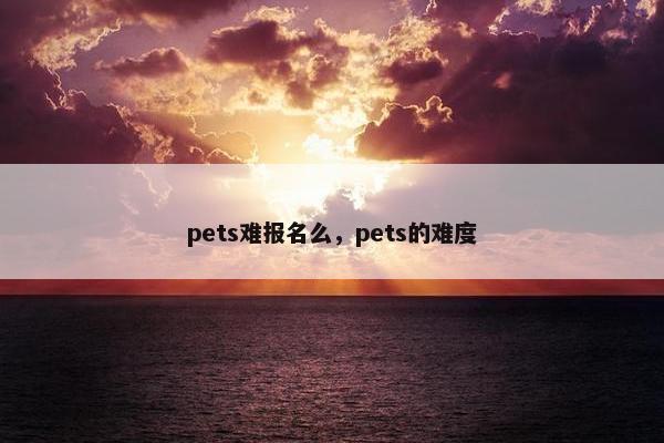 pets难报名么，pets的难度