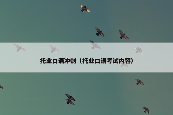 托业口语冲刺（托业口语考试内容）