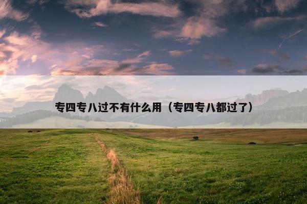 专四专八过不有什么用（专四专八都过了）