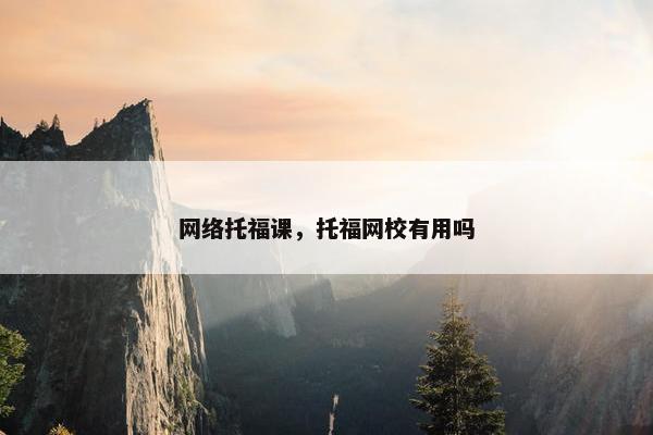 网络托福课，托福网校有用吗