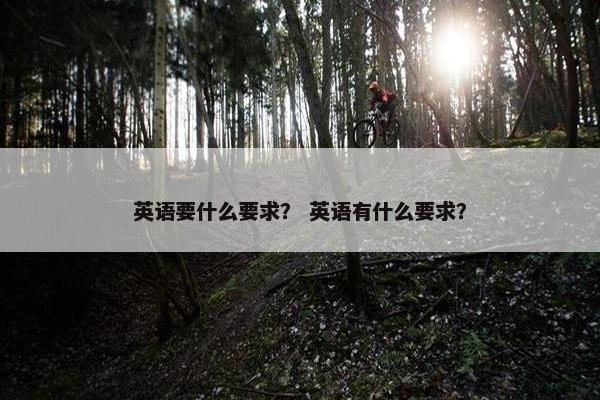 英语要什么要求？ 英语有什么要求？