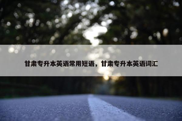 甘肃专升本英语常用短语，甘肃专升本英语词汇