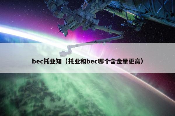 bec托业知（托业和bec哪个含金量更高）