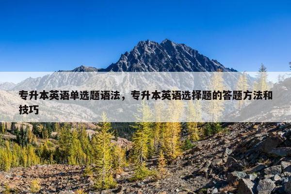 专升本英语单选题语法，专升本英语选择题的答题方法和技巧