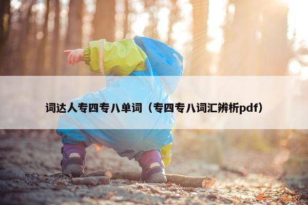 词达人专四专八单词（专四专八词汇辨析pdf）