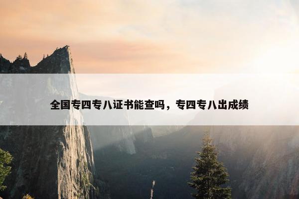 全国专四专八证书能查吗，专四专八出成绩
