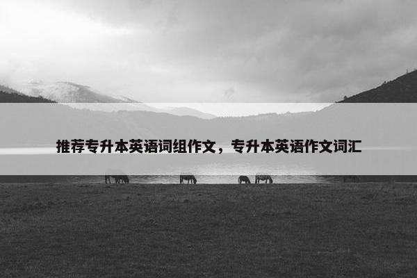 推荐专升本英语词组作文，专升本英语作文词汇