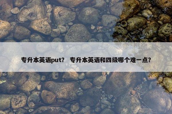 专升本英语put？ 专升本英语和四级哪个难一点？