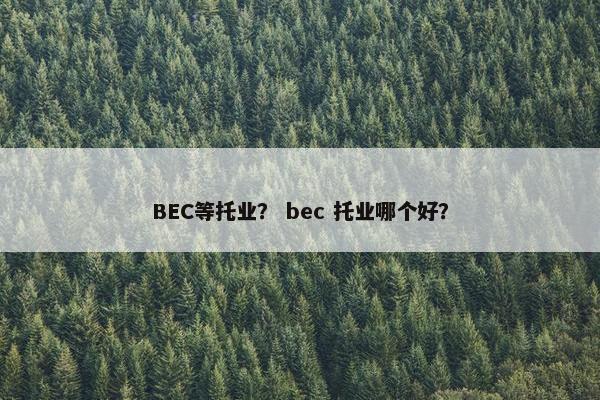 BEC等托业？ bec 托业哪个好？