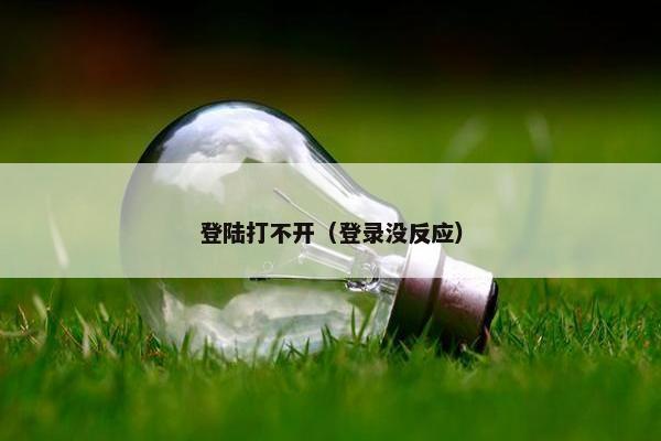 登陆打不开（登录没反应）