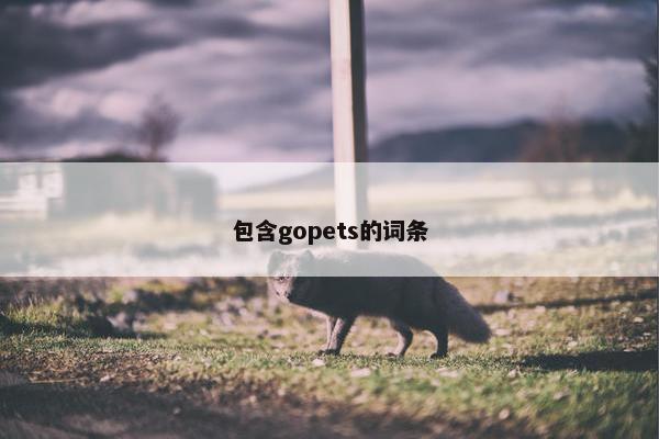 包含gopets的词条