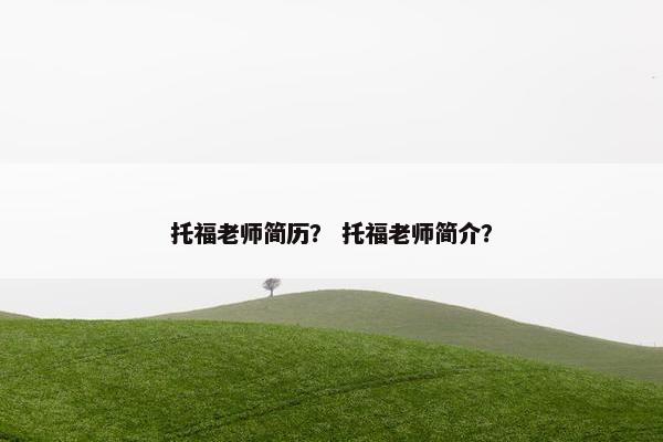 托福老师简历？ 托福老师简介？