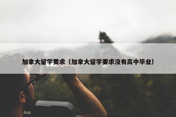 加拿大留学要求（加拿大留学要求没有高中毕业）