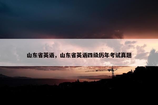 山东省英语，山东省英语四级历年考试真题