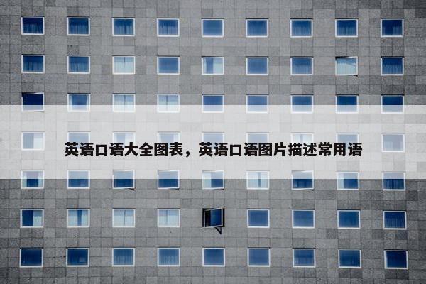 英语口语大全图表，英语口语图片描述常用语