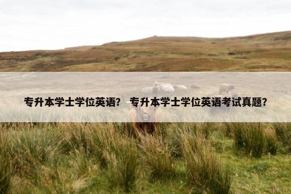 专升本学士学位英语？ 专升本学士学位英语考试真题？
