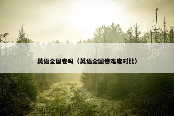 英语全国卷吗（英语全国卷难度对比）