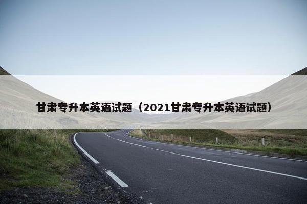 甘肃专升本英语试题（2021甘肃专升本英语试题）